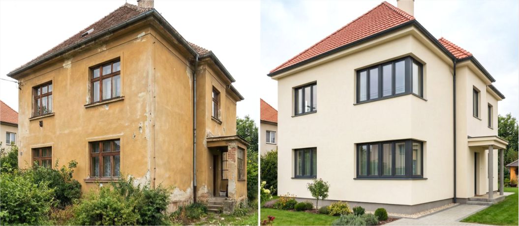 Výměna oken, dveří a vrat na rodinných domech