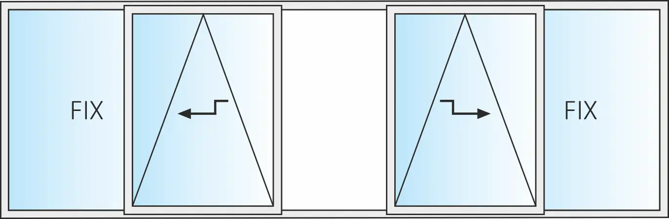 Posuvné balkonové dveře PSK (Patio) typ FIX/POS+POS/FIX